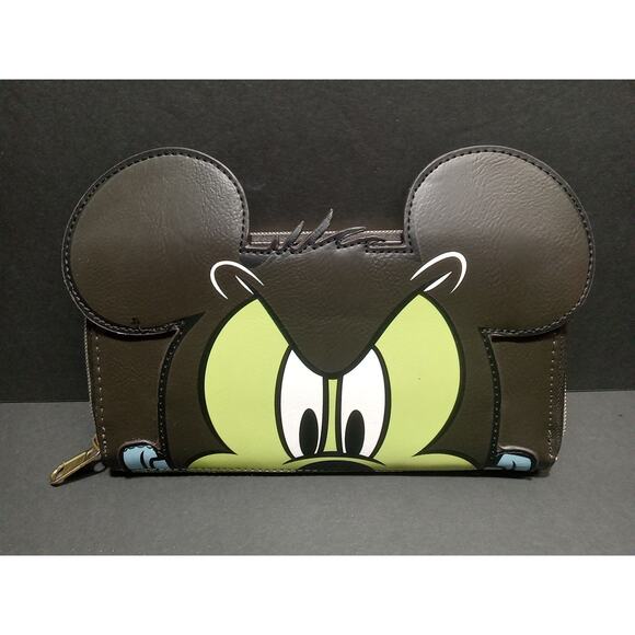 Loungefly Disney Mickey Mouse Frankenstein Cosplay Wallet Glow in the Dark - Picture 4 of 16